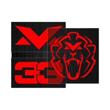 Imagem de Adesivos Refletivos De Vinil Com Logo De Leão Número 33 Para Capacete 