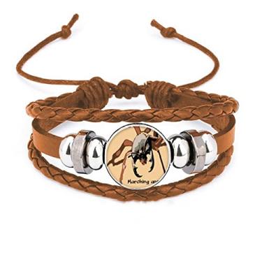 Imagem de un brand Pulseira de couro com estampa Art Deco River Marching Ants