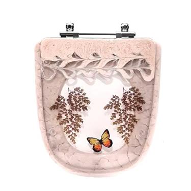 Imagem de Assento Sanitário Poliester Ibiza Pêssego com Borboleta Amarela para vaso Incepa