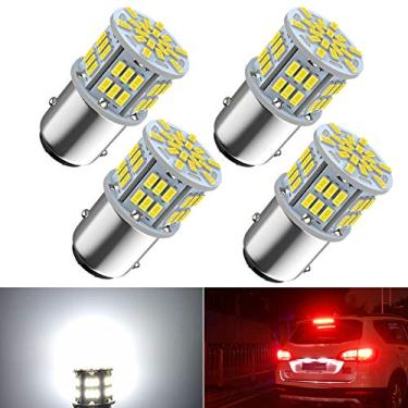 Imagem de Lâmpada de freio LED 1157, lâmpada de substituição de LED 12V-24V 1157 7528 2357 2057 BAY15D para cauda de freio, corrida, estacionamento de carro, trailer, barco, chipset 54SMD 3014, luz branca, 4 peças