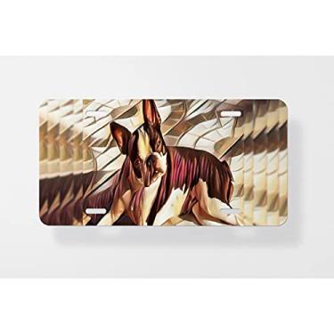 Imagem de Pôster colorido Boston Terrier capa para placa de carro – Capa para placa de carro – Capa para placa de carro 15 x 30 cm