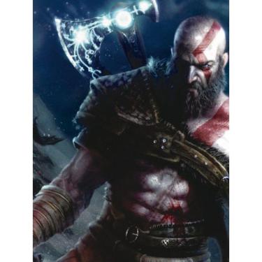 Imagem de Placa Decorativa  Kratos Video Game Ps3 Ps4 S Moldura 01