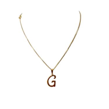 Imagem de Cordão + Pingente De Letra Banhado A Ouro 18k Luxo