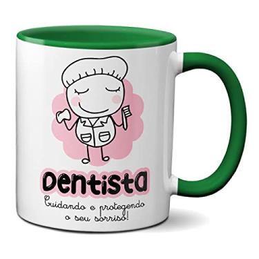 Imagem de Caneca Dentista Cuidando E Protegendo O Seu Lindo Sorriso! (Verde)