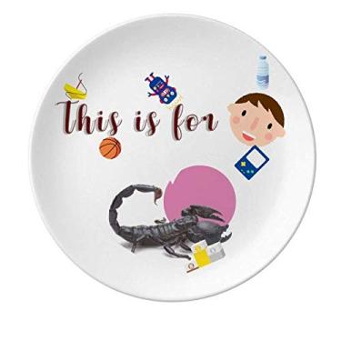 Imagem de Prato de porcelana Scorpion Natural Insect Side Prato Redondo Menino Homem