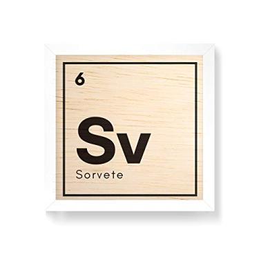 Imagem de Arte Maníacos Quadro decorativo com moldura caixa branca em Madeira - Sorvete Elemento - 30x30cm