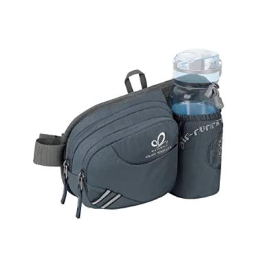 Imagem de WATERFLY Bolsa de cintura para caminhada, pochete com suporte de garrafa de água para homens, mulheres, corrida, cães, caminhadas, pode conter iPhone 8 Plus tamanho da tela 16,5 polegadas, Cinza