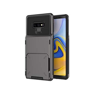 Imagem de SORAKA Capa para Samsung Galaxy Note 9 com porta-cartões Capa para carteira Samsung Galaxy Note 9 Capa PC TPU 2 em 1 de camada dupla Capa à prova de choque com capacidade para 5 cartões