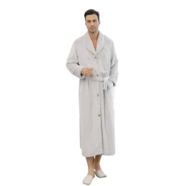 Imagem de Beloved Morrie Pijamas Roupa de Dormir Camisola Camisola de Flanela Pijama Feminino Inverno Espessado e Estendido Casal Botão Cinto Pijama Tamanho Solto Pijama Masculino Roupão de Banho Primavera e