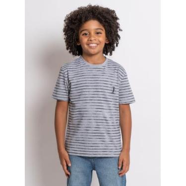 Imagem de Camiseta Aleatory Mini Print Kids Striped Cinza