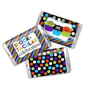 Imagem de Spooktacular Cute Cupcake Tema Halloween Festa de Aniversário Mini Chocolate Candy Bar Adesivos, 45 3,6 cm x 6,6 cm Etiquetas Embrulhadas por AmandaCreation, Ótimo para lembrancinhas de festa