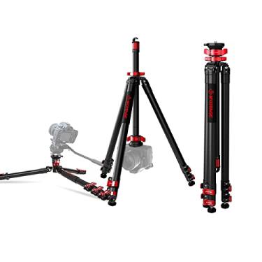 Imagem de IFOOTAGE Tripé de câmera padrão profissional, resistente, cabeça esférica flexível estável de 360°, liberação de coluna central para posição baixa, carga útil máxima 6 kg, 65"/165 cm TA6S