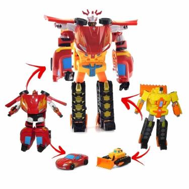 Imagem de Brinquedo Transformes Vira Robô Trator Bulldozer  2 em 1 
