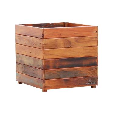 Imagem de Vaso Cachepot 50 X 50 Cm Madeira Maciça Natural