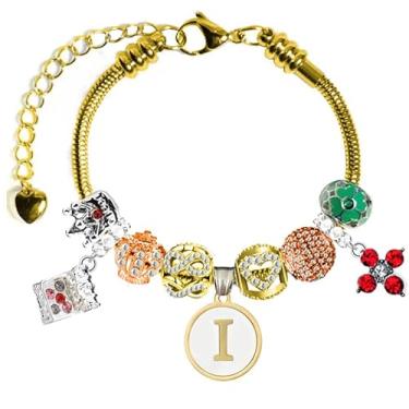 Imagem de Pulseira com inicial Pandora para meninas, sonho de princesa, com zircônia cúbica, infinito, amor, coração, presente de Dia dos Namorados para ela, pedra preciosa, Zircônia cúbica