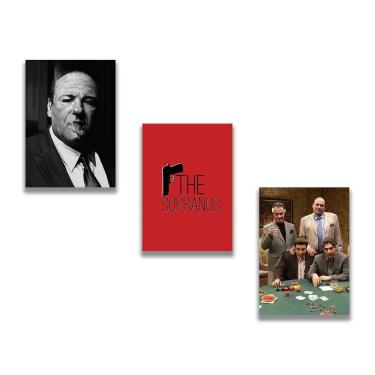 Imagem de Kit 3 Placas Decorativas Sopranos Máfia Italiana Mdf