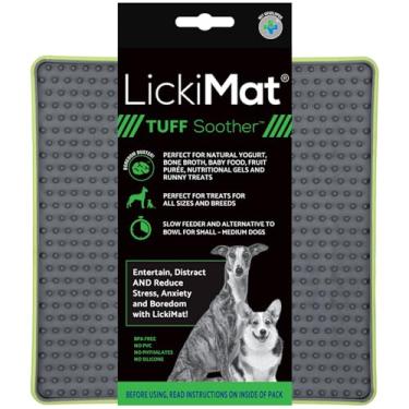 Imagem de LickiMat Tuff, chupeta resistente, tapete de alimentação lenta para cães, redutor de ansiedade de tédio; perfeito para comida, guloseimas, iogurte ou manteiga de amendoim, alternativa divertida para