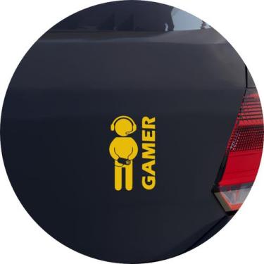 Imagem de Adesivo de Carro Jogador Gamer - Cor Amarelo - Melhor Adesivo, Amarelo