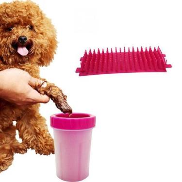 Imagem de Copo Limpador Limpa Patas De Cães Portátil - Rosa - Bc Bora Colega Sho