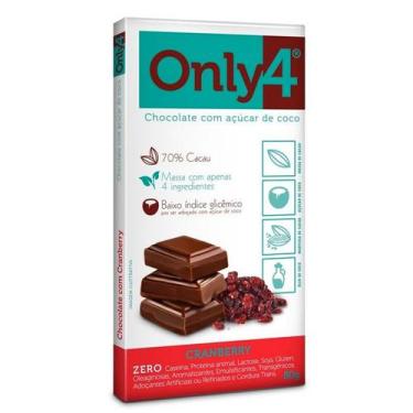 Imagem de Chocolate sem Lactose, Sem Glúten Cranberry Only4 80g, Sem lactose, Ch