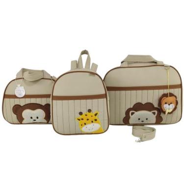 Imagem de Bolsa maternidade 3 peças safari - Let Baby Bolsas de Maternidade, Beg
