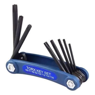 Imagem de Kit de Chave Torx Canivete Dobrável 8 Tam. T6 A T25 S/ Guia - Western