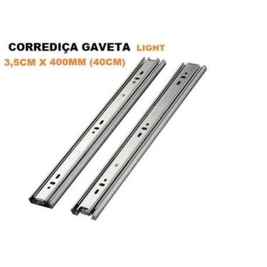 Imagem de Corrediça Gaveta Trilho Telescópico LIGHT 400MM (40CM) PAR - FERRAGENS