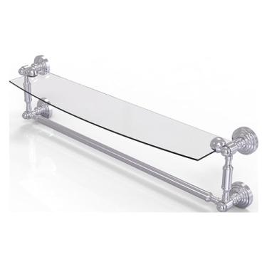 Imagem de Allied Brass Prateleira de vidro WP-33TB/24-SN com barra de toalha, 45,7 cm x 12,7 cm, bronze antigo