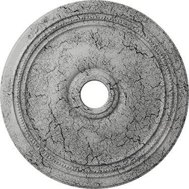 Imagem de Medalhão de teto Ekena Millwork CM24DIUWC Diano, 24" x 3 5/8" ID x 1 1/4" P (serve em toldos até 6 1/4"), pintado à mão Ultra Pure White Crackle