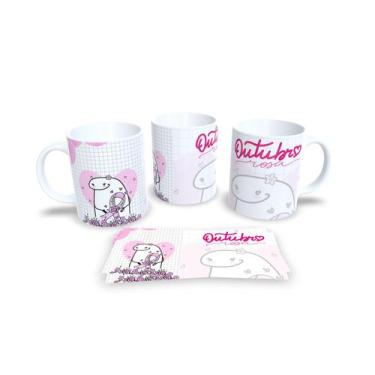Imagem de Canecas Branca de Porcelana Personalizadas Outubro Rosa - Estampa Subl