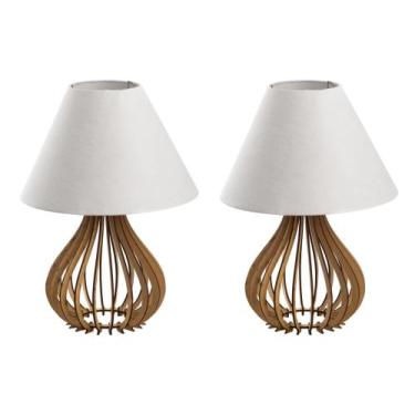 Imagem de 2 Kit Abajur Moderno Para Cabeceira Cama Enfeite -M- Cru - babykidssto