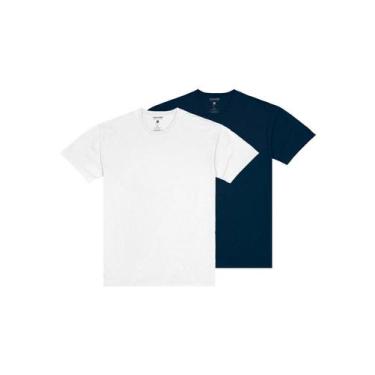 Imagem de Kit com 2 Camisetas Masculina Malwee 1000004423 Colorido, Azul marinho