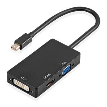 Imagem de Adaptador Mini Displayport Macho X VGA Fêmea, HDMI Fêmea e DVI Fêmea -