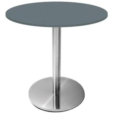 Imagem de Mesa Beta Inox 75 cm (Altura) Disco Redondo Tampo MDP Redondo 80 cm (L