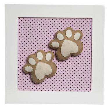 Imagem de Quadro Decorativo Patinhas De Ursa Quarto Bebê Infantil Menina - Potin