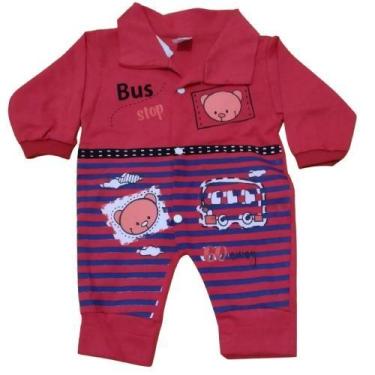 Imagem de Macacão comprido de frio bebê menino vira pé - Duda Shop, Vermelho