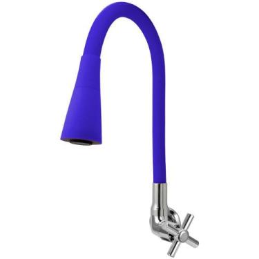 Imagem de Torneira Gourmet Cozinha Flexível Cone 2 Jatos Azul Parede - TFC, Vola