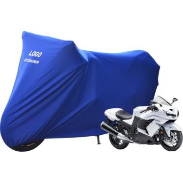 Imagem de Capa Cobrir Moto Kawasaki ZX 14 De Tecido Helanca Lycra - Mz, Azul