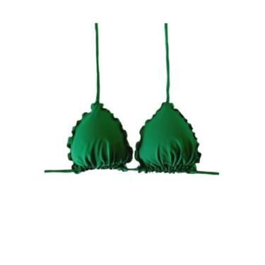 Imagem de Biquíni frufru ripple feminino verde grama com bojo parte de cima avul