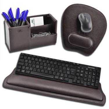 Imagem de Kit para mesa Escritório PÁDUA em Couro Galvani, Café