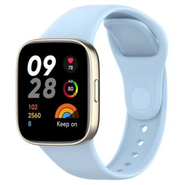 Imagem de Pulseira Silicone Borracha Para Xiaomi Redmi Mi Watch 3 M2216W1 (Azul Bebê)