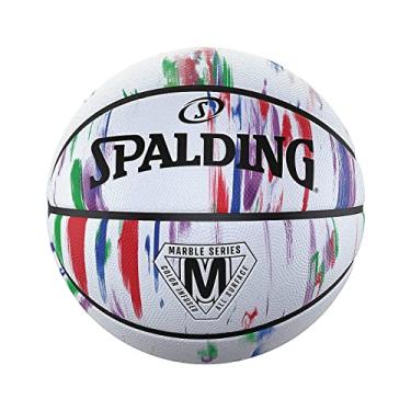 Imagem de Spalding Rainbow Marble Series Borracha de basquete multicolorida, tamanho 7 (75 cm)