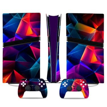 Imagem de Skin Wrap para PS5 Pro Digital Edition, adesivo de vinil protetor para controle de console de jogos (vermelho)