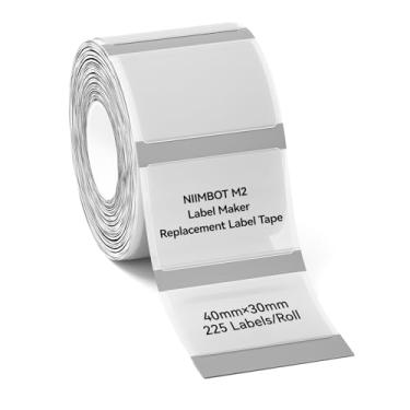 Imagem de NIIMBOT Etiquetas de transferência térmica M2/M3 1,57" x 1,18'', para etiquetadora M2/M3, material PET, resistente à água e a altas temperaturas, longo tempo de armazenamento, fita de etiqueta