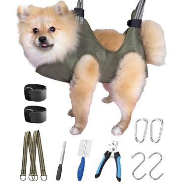 Imagem de Kkiimatt 10 Em 1 Pet Grooming Hammock Harness com Cortadores de Unhas/Aparador, Lixa de Unha, Pente, Rede de Unhas para Cães, Tipoia de Tosa para Cães para Aparar/Cortar Unhas