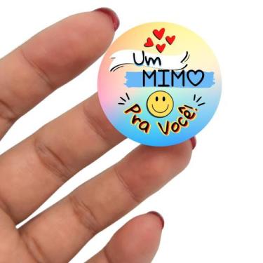 Imagem de 250 Adesivos  Etiqueta Um Mimo Pra Você  Redondo 3 Cm  - 4Food Print 