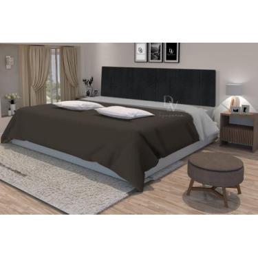 Imagem de Cabeceira Estofada Suspensa para Cama King 195 CM - Preto material sin