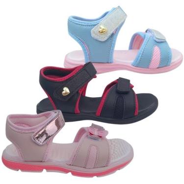 Imagem de Kit 3 Pares Papete Infantil Feminina Sandália Menina Escolar Confortáv