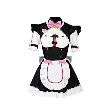 Imagem de Grand Duke NEKOPARA Cosplay Chocolat Baunilha Cosplay Fantasia de Empregada Fantasia de Halloween + Chapéu + Meia, Azul baunilha, Female XS