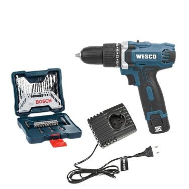 Imagem de Furadeira Paraf Impacto 12V Ws2547 Wesco Biv + Kit X-Line